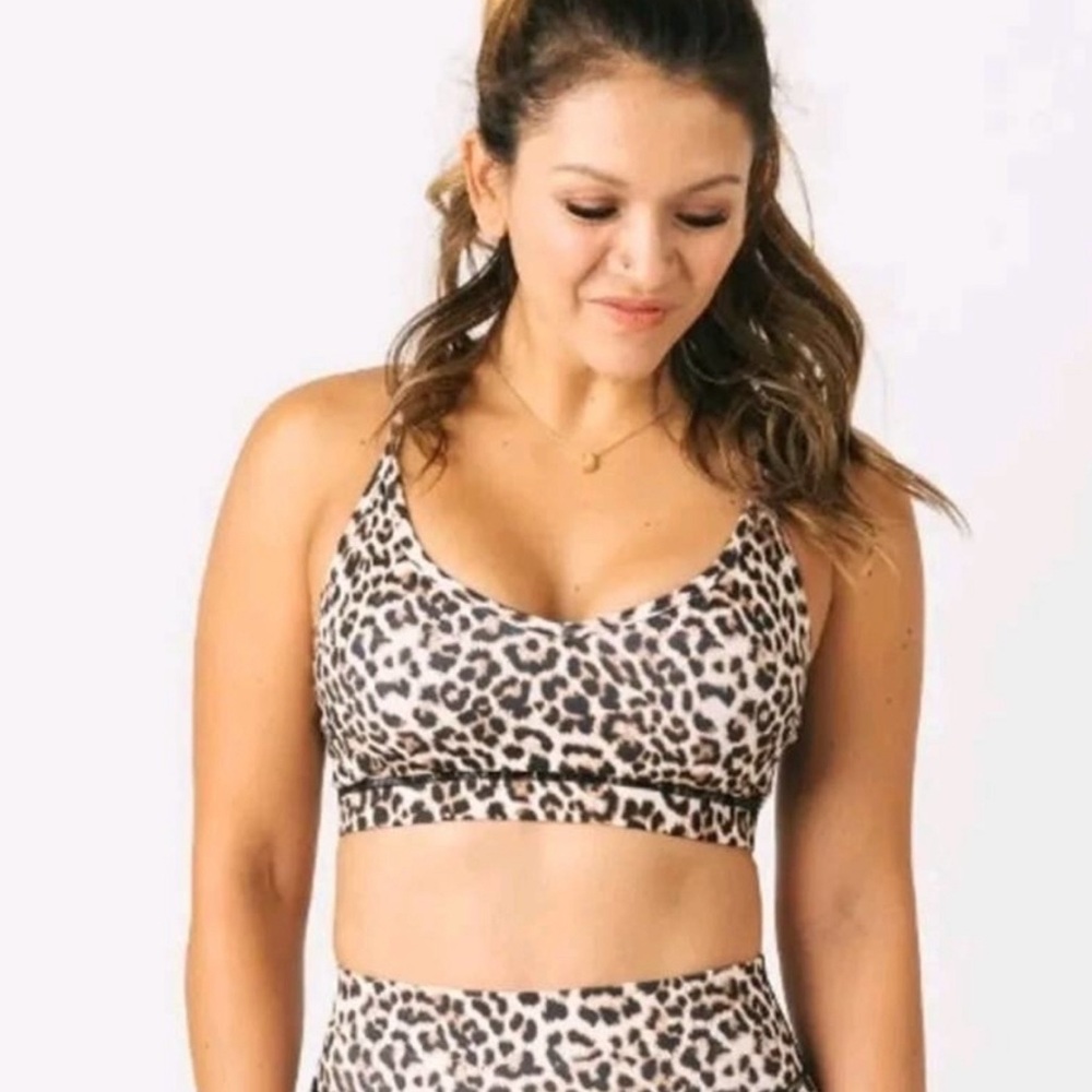 ZYIA Active Brilliant Mesh Leopard Cheetah Print Sports Bra XXL